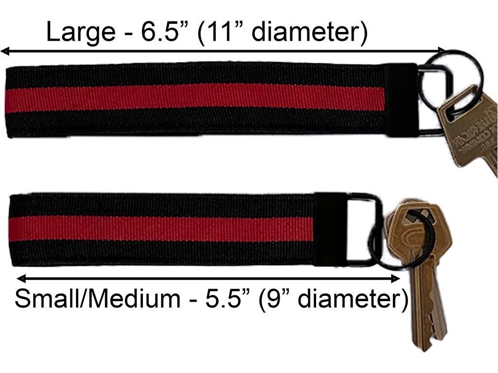 Firefighter Thin Red Line Keychain Wristlet Key Fob - Personalized with Your Name