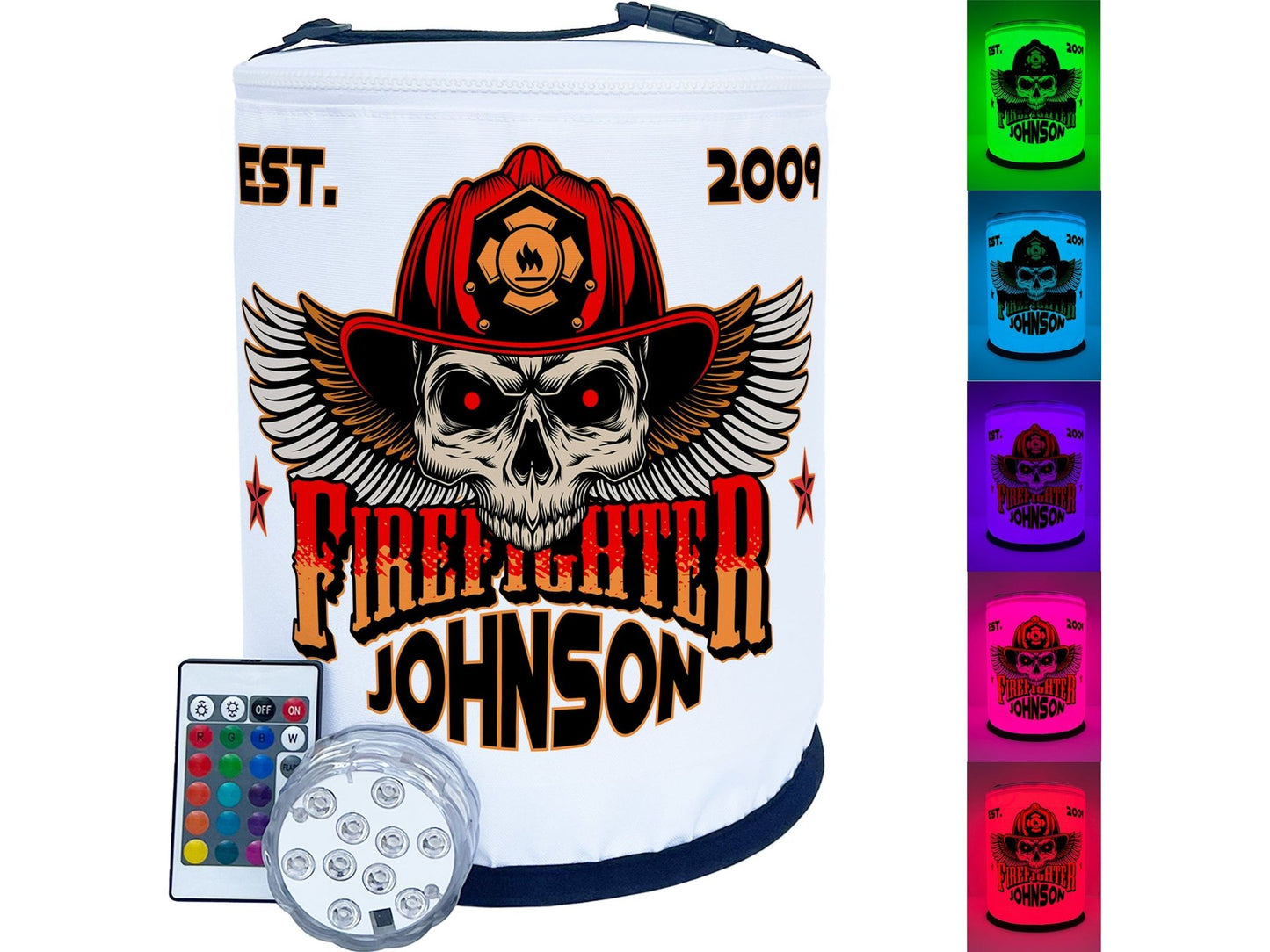 Firefighter Winged Skull LED Decoration
