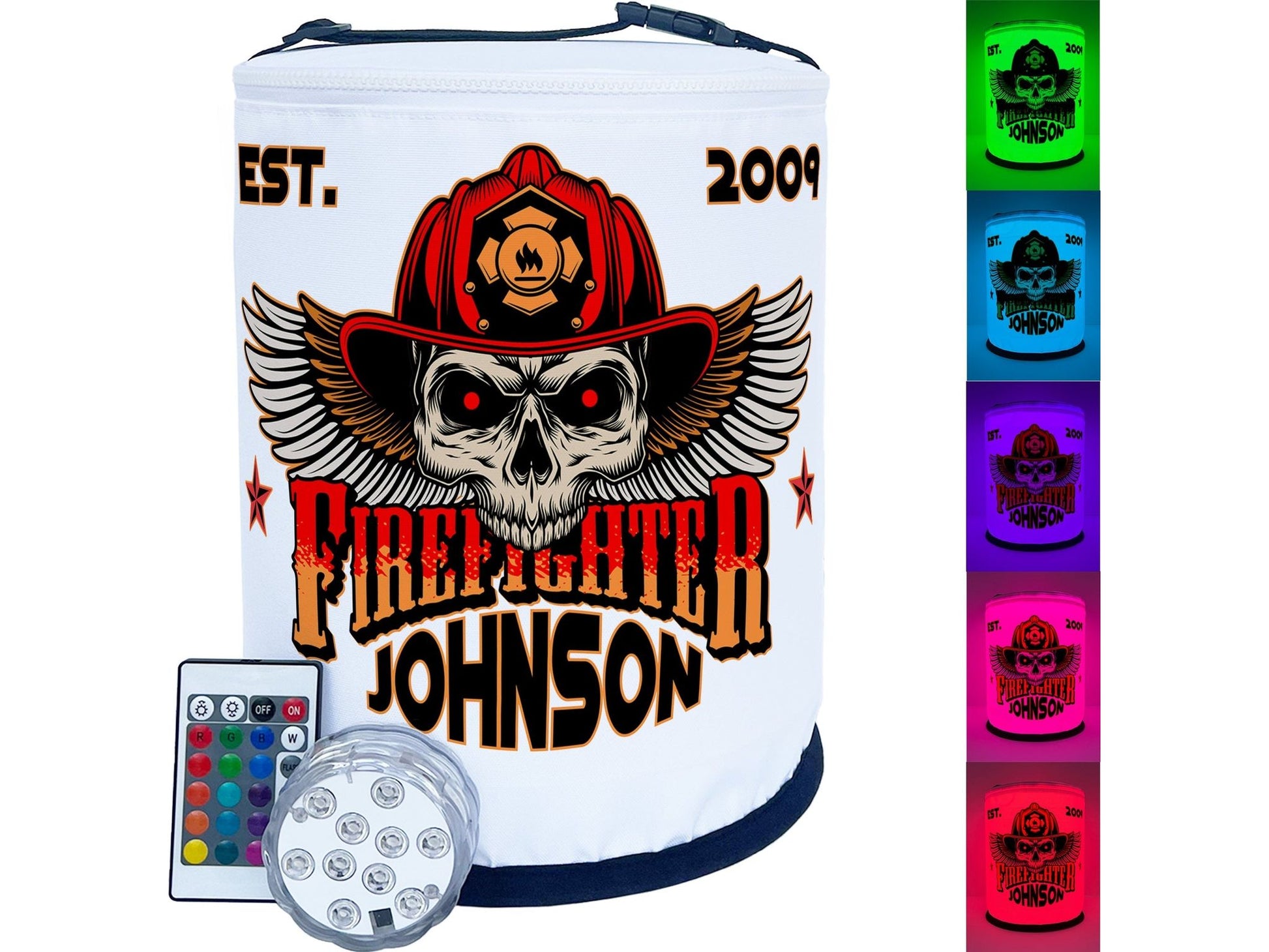 Firefighter Winged Skull LED Decoration