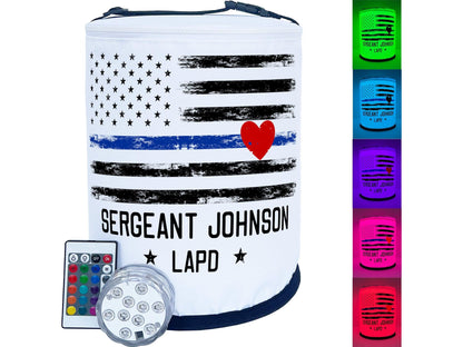 Thin Blue Line Police Officer - Indoor or Outdoor LED Decoration