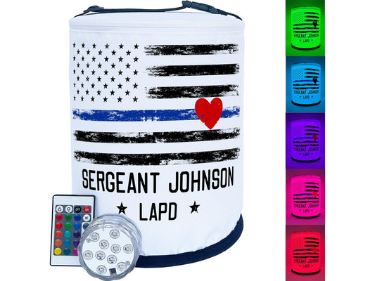 Thin Blue Line Police Officer - Indoor or Outdoor LED Decoration