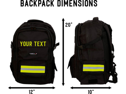 Personalized Firefighter Backpack & Computer Bag in Black with Your Name or Custom Text