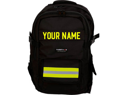 Personalized Firefighter Backpack & Computer Bag in Black with Your Name or Custom Text