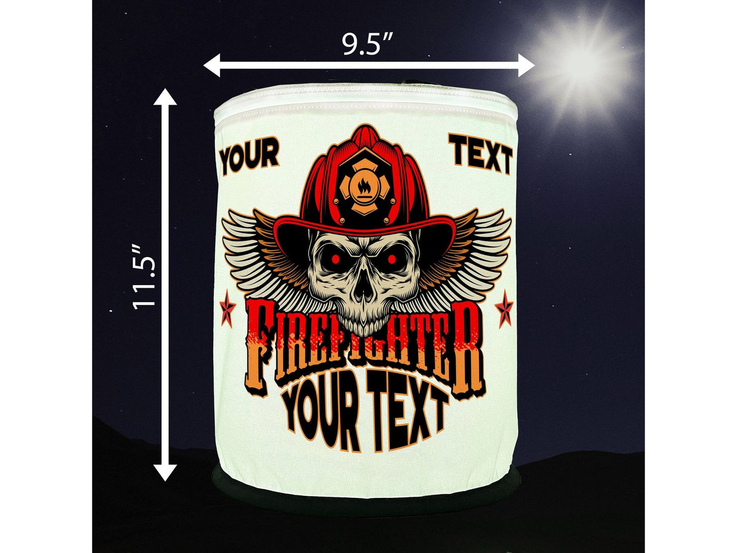 Firefighter Winged Skull LED Decoration