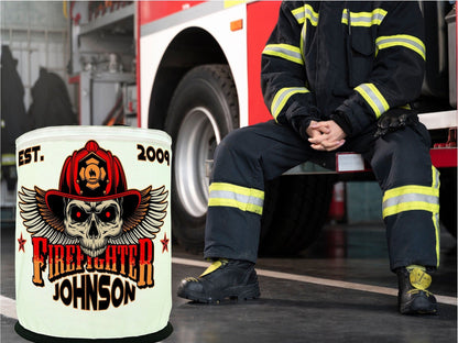 Firefighter Winged Skull LED Decoration