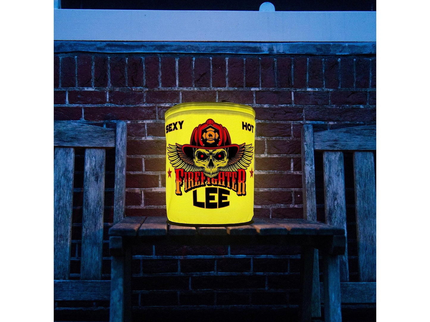 Firefighter Winged Skull LED Decoration