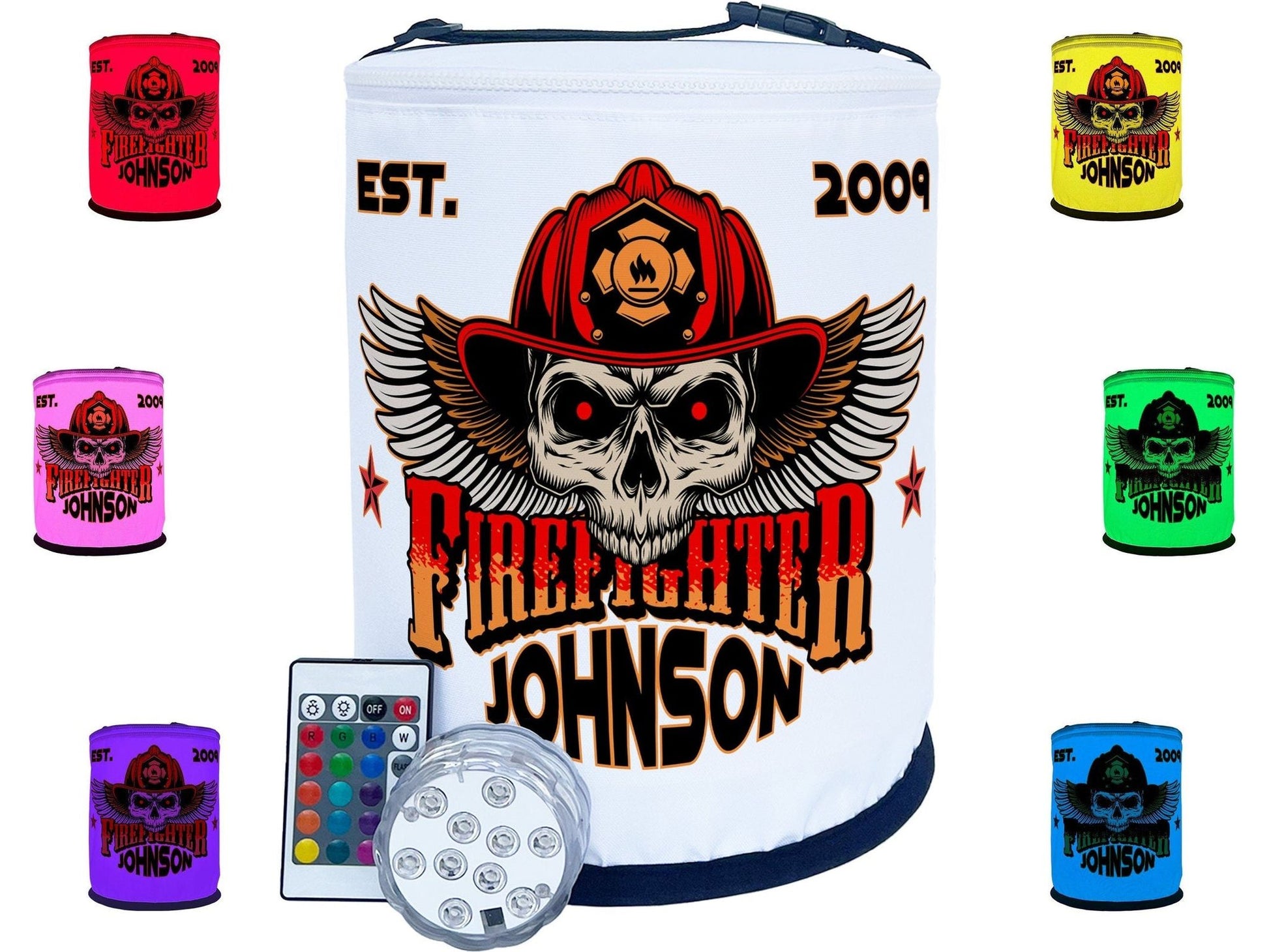 Firefighter Winged Skull LED Decoration