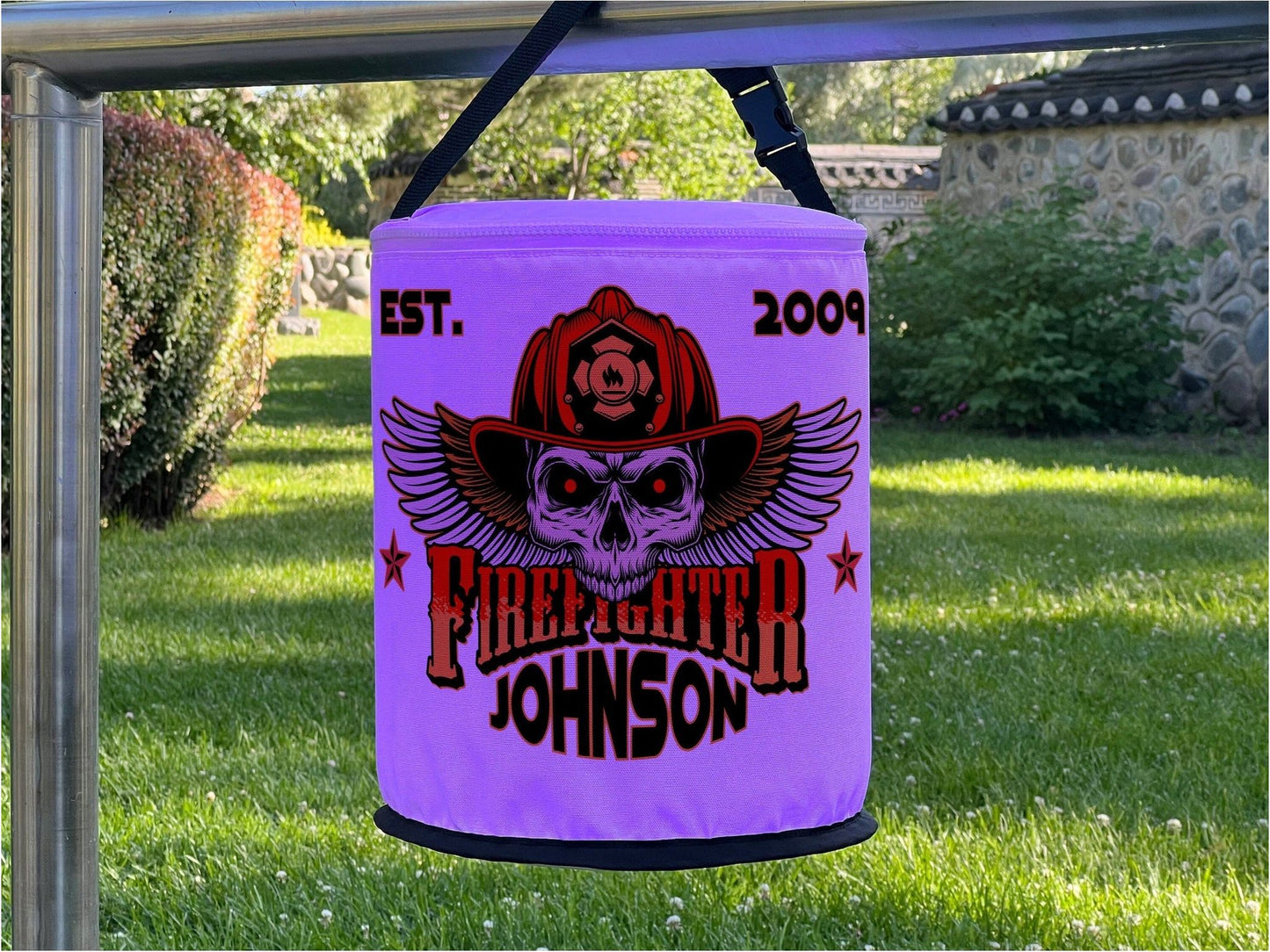 Firefighter Winged Skull LED Decoration