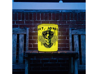 Thin Blue Line Winged Skull Police Officer LED Lantern