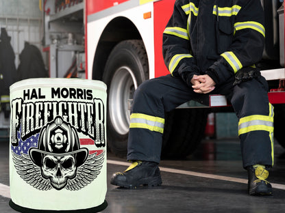 Winged Firefighter Skull Color Changing Lantern