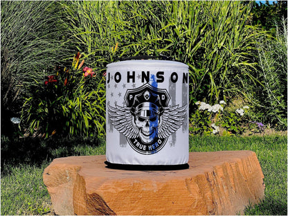 Thin Blue Line Winged Skull Police Officer LED Lantern