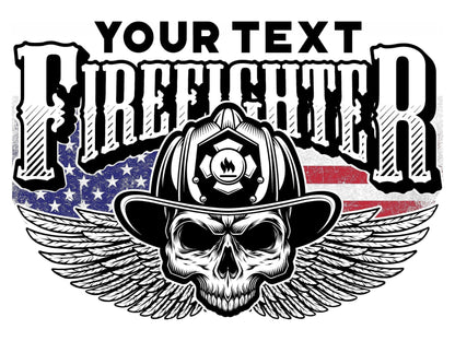 Winged Firefighter Skull Color Changing Lantern