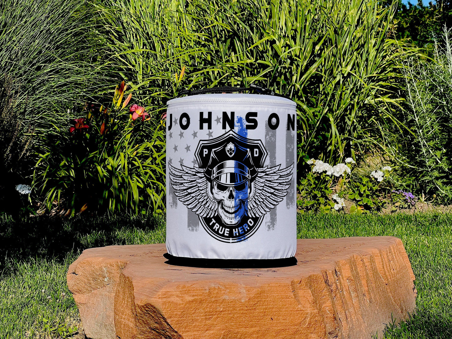 Winged Firefighter Skull Color Changing Lantern