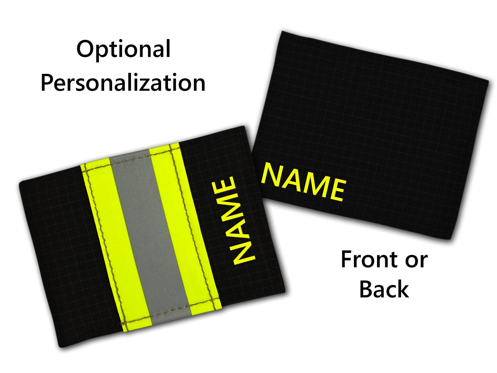 Black Firefighter Turnout Gear and Leather Wallet with Optional Personalization