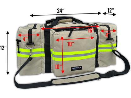 Personalized Firefighter Gym Bag or Station Bag in Tan with Your Name or Custom Text