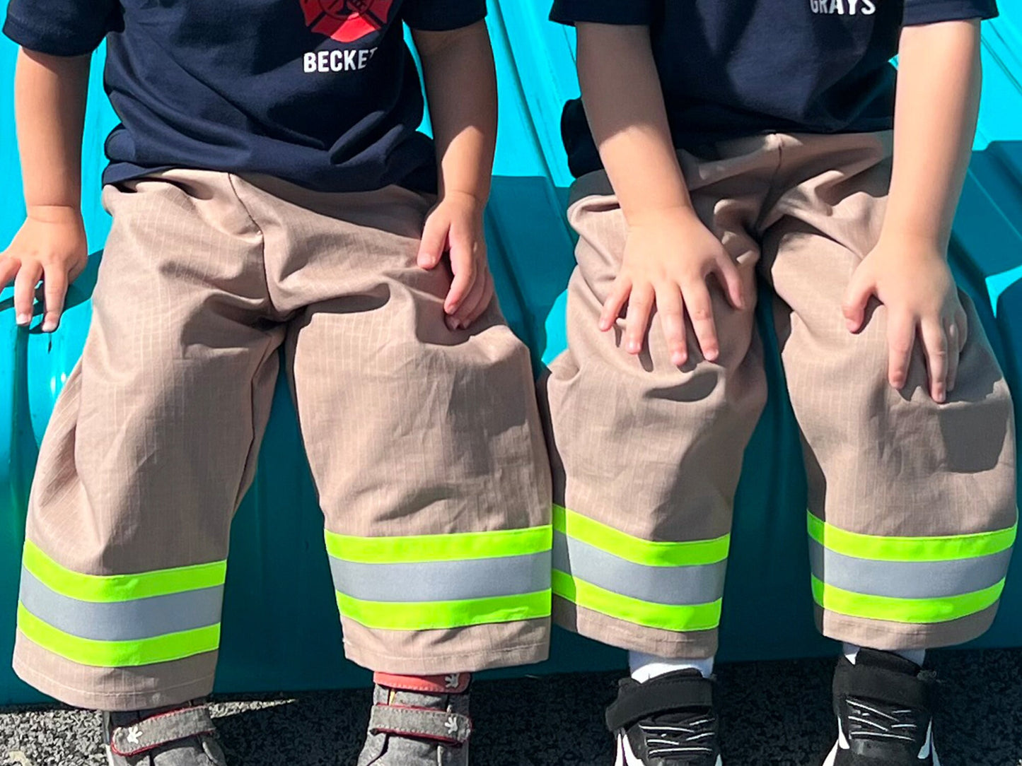 Firefighter Toddler Khaki Turnout Pants with Reflective Trim