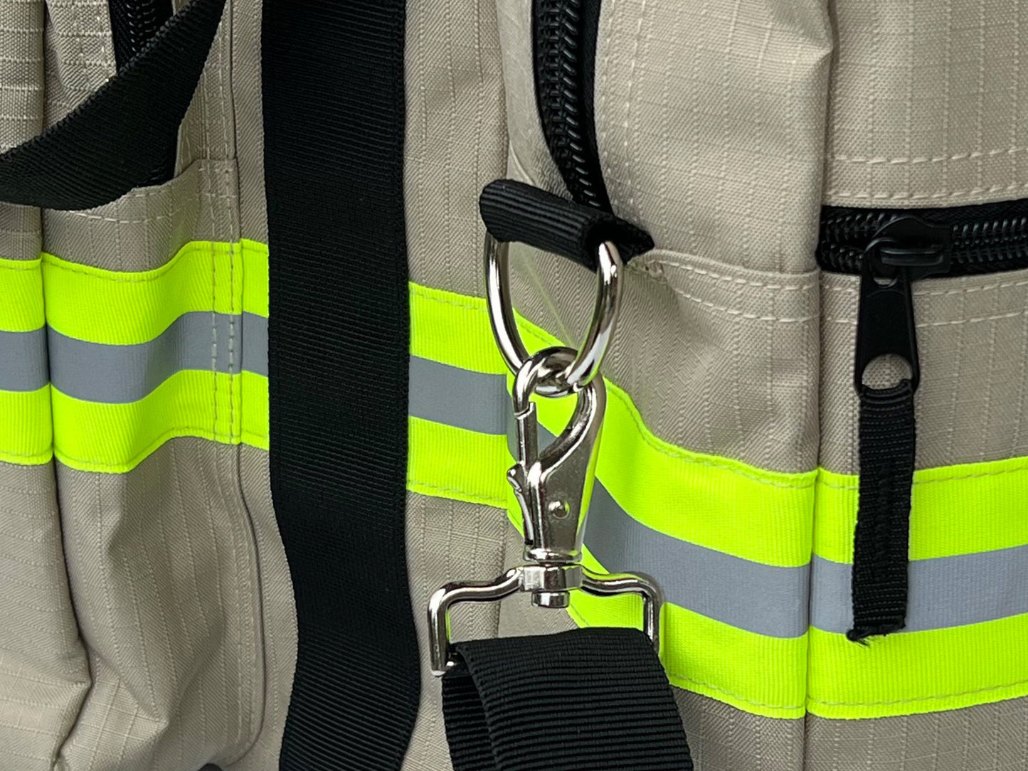 Personalized Firefighter Gym Bag or Station Bag in Tan with Your Name or Custom Text