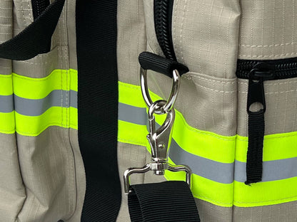 Personalized Firefighter Gym Bag or Station Bag in Tan with Your Name or Custom Text