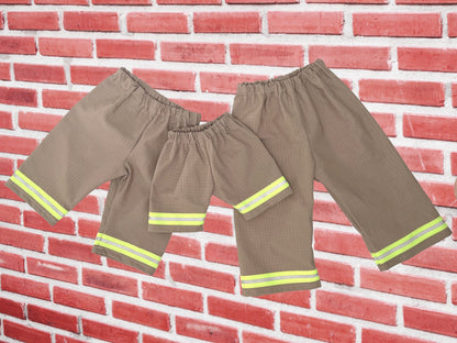 Firefighter Baby Khaki Turnout Pants with Reflective Trim