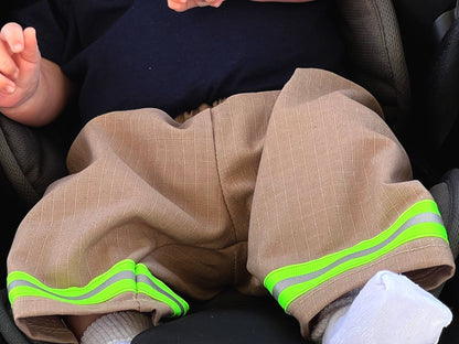 Firefighter Baby Khaki Turnout Pants with Reflective Trim