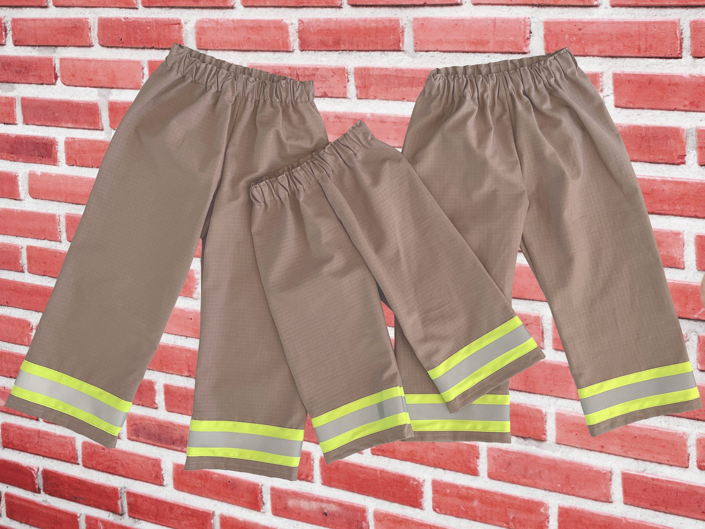 Firefighter Toddler Khaki Turnout Pants with Reflective Trim