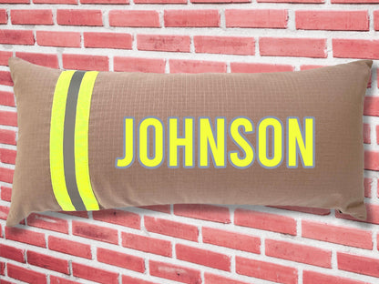 Personalized Firefighter Lumbar Pillow Cover with Your Name or Text