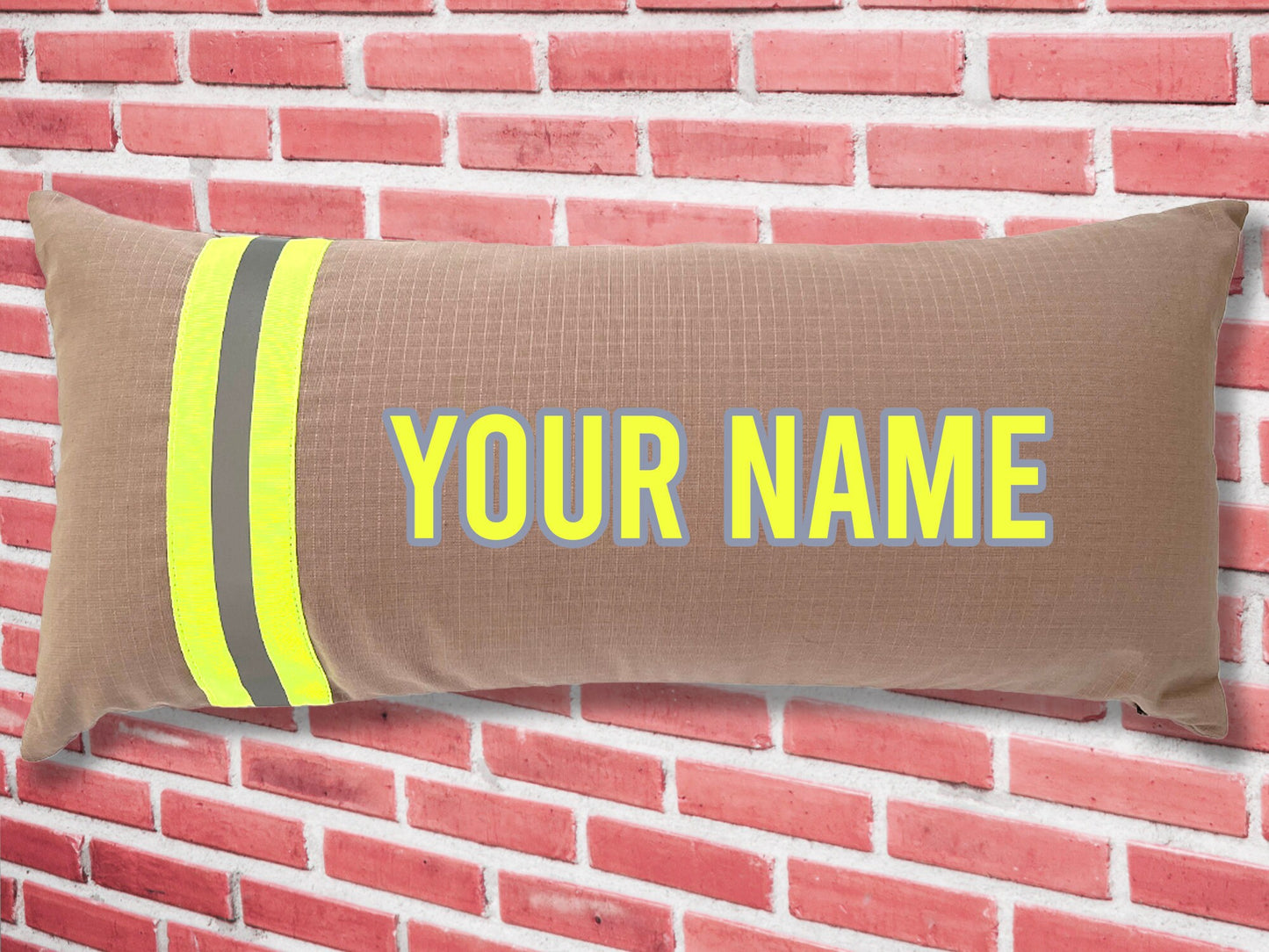 Personalized Firefighter Lumbar Pillow Cover with Your Name or Text