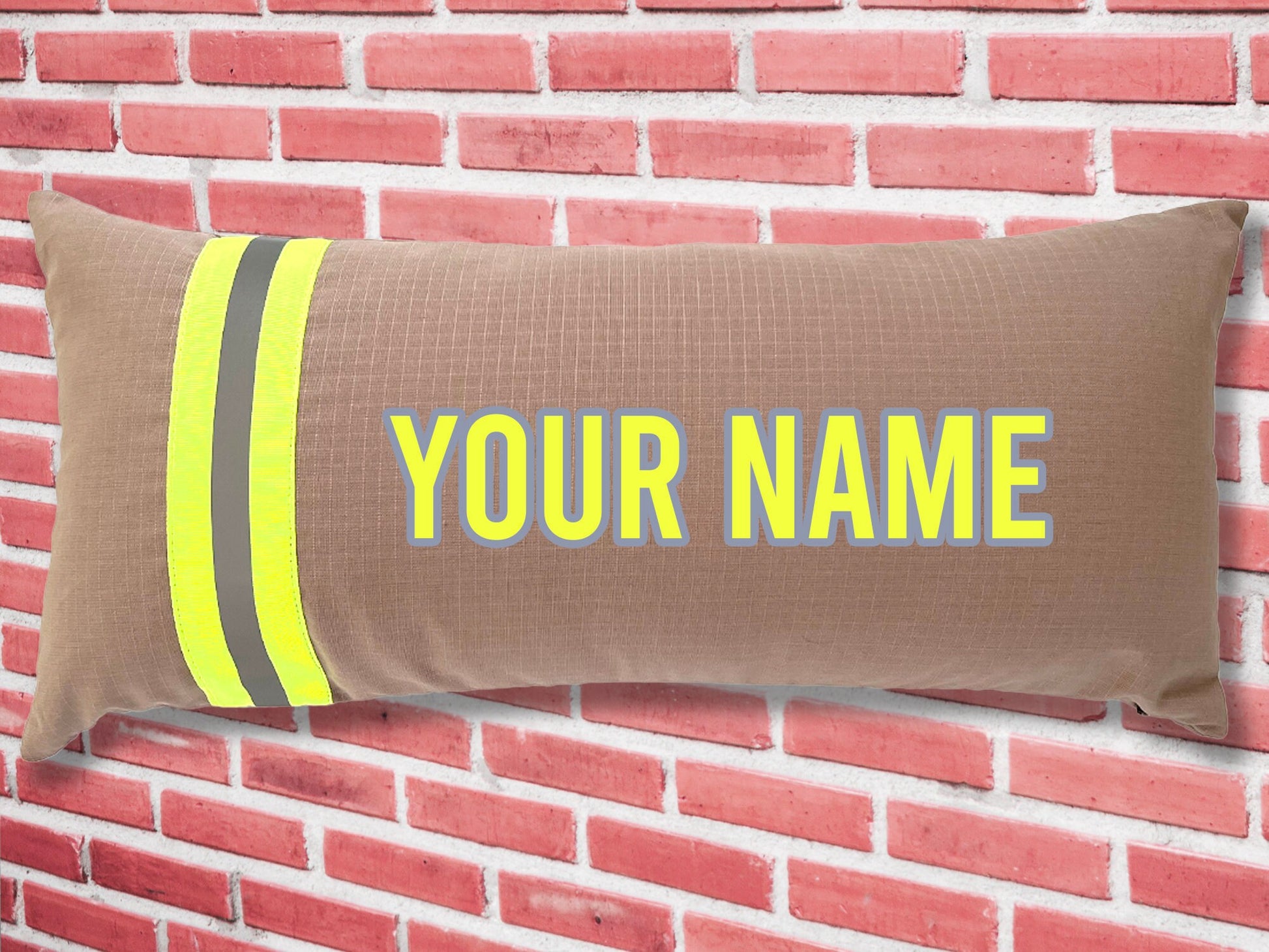 Personalized Firefighter Lumbar Pillow Cover with Your Name or Text