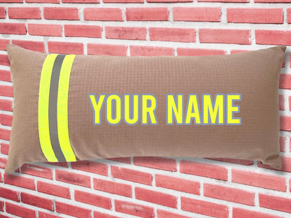 Personalized Firefighter Lumbar Pillow Cover with Your Name or Text