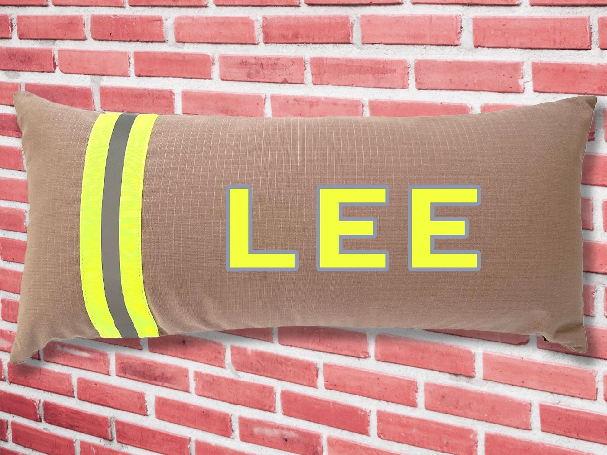 Personalized Firefighter Lumbar Pillow Cover with Your Name or Text
