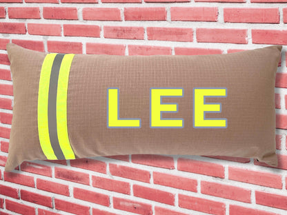 Personalized Firefighter Lumbar Pillow Cover with Your Name or Text