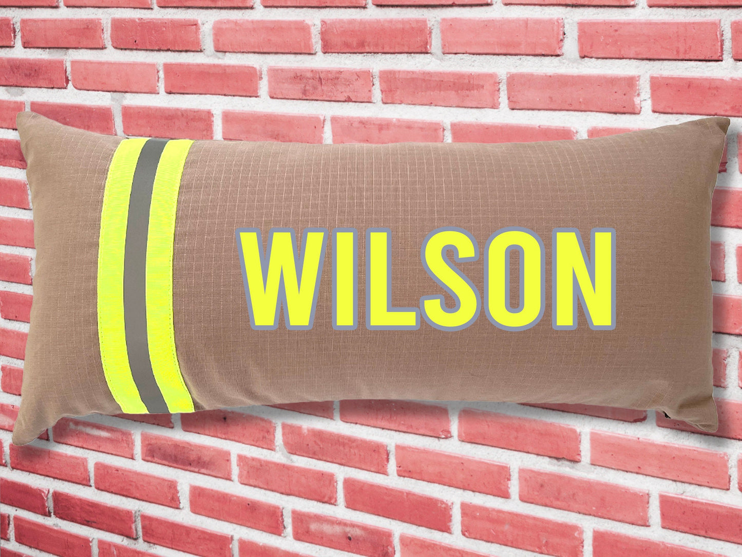 Personalized Firefighter Lumbar Pillow Cover with Your Name or Text