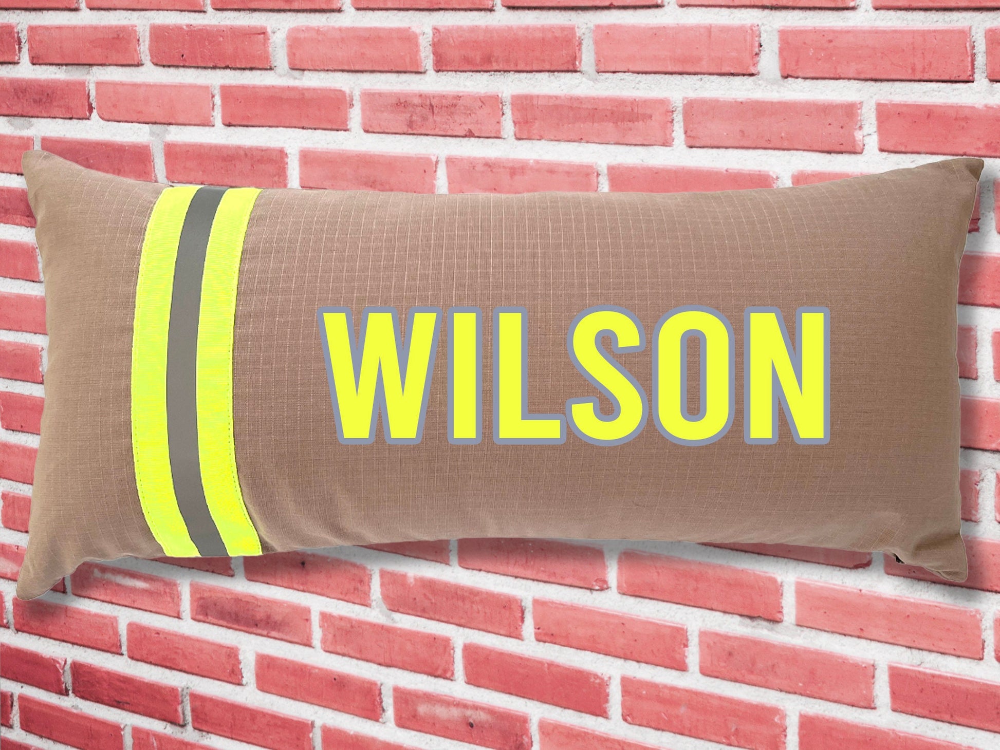 Personalized Firefighter Lumbar Pillow Cover with Your Name or Text