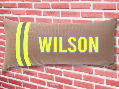 Personalized Firefighter Lumbar Pillow Cover with Your Name or Text