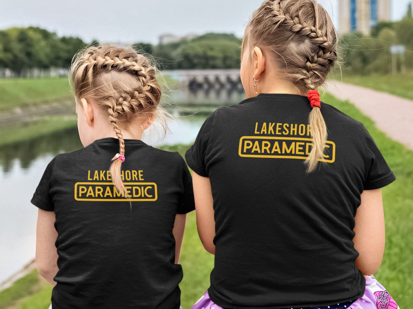 Paramedic Kids T-Shirt with Star of Life Badge and Personalized Name - Optional City or Department on Back