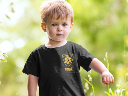 Paramedic Birthday Kids T-Shirt with Star of Life Badge, Age and Name - Optional City or Department on Back
