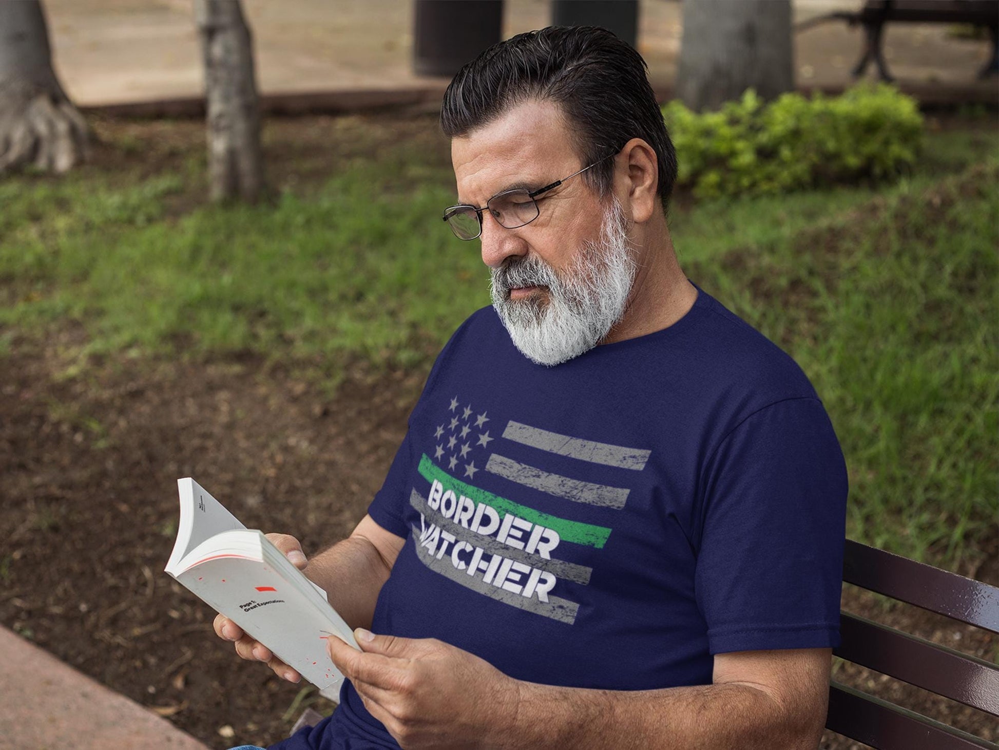 Personalized Border Security T-Shirt – Thin Green Line – Optional Custom Text on back - Adult Unisex