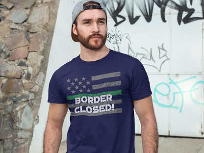 Personalized Border Security T-Shirt – Thin Green Line – Optional Custom Text on back - Adult Unisex