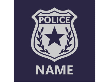 Baby Police Long Sleeve Bodysuit with Badge and Personalized Name - Optional Police Department on Back