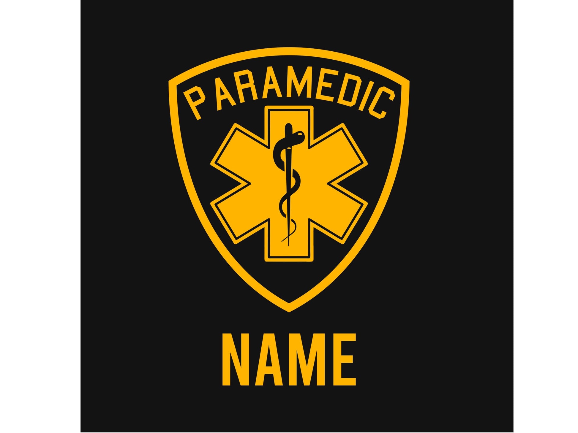 Paramedic Kids T-Shirt with Star of Life Badge and Personalized Name - Optional City or Department on Back