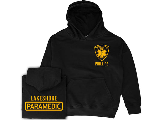Paramedic Youth Hoodie with Star of Life and Name - Optional City or Department on Back