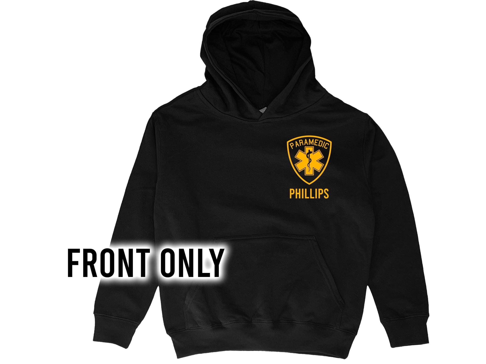 Paramedic Youth Hoodie with Star of Life and Name - Optional City or Department on Back