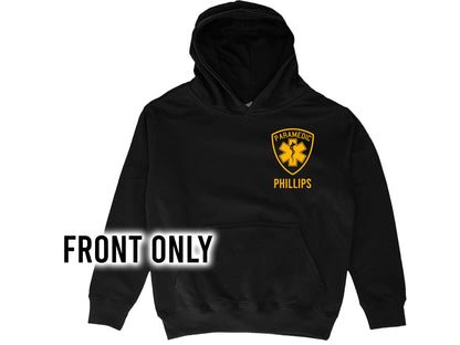 Paramedic Youth Hoodie with Star of Life and Name - Optional City or Department on Back