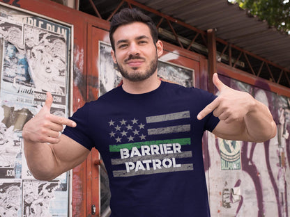 Personalized Border Security T-Shirt – Thin Green Line – Optional Custom Text on back - Adult Unisex