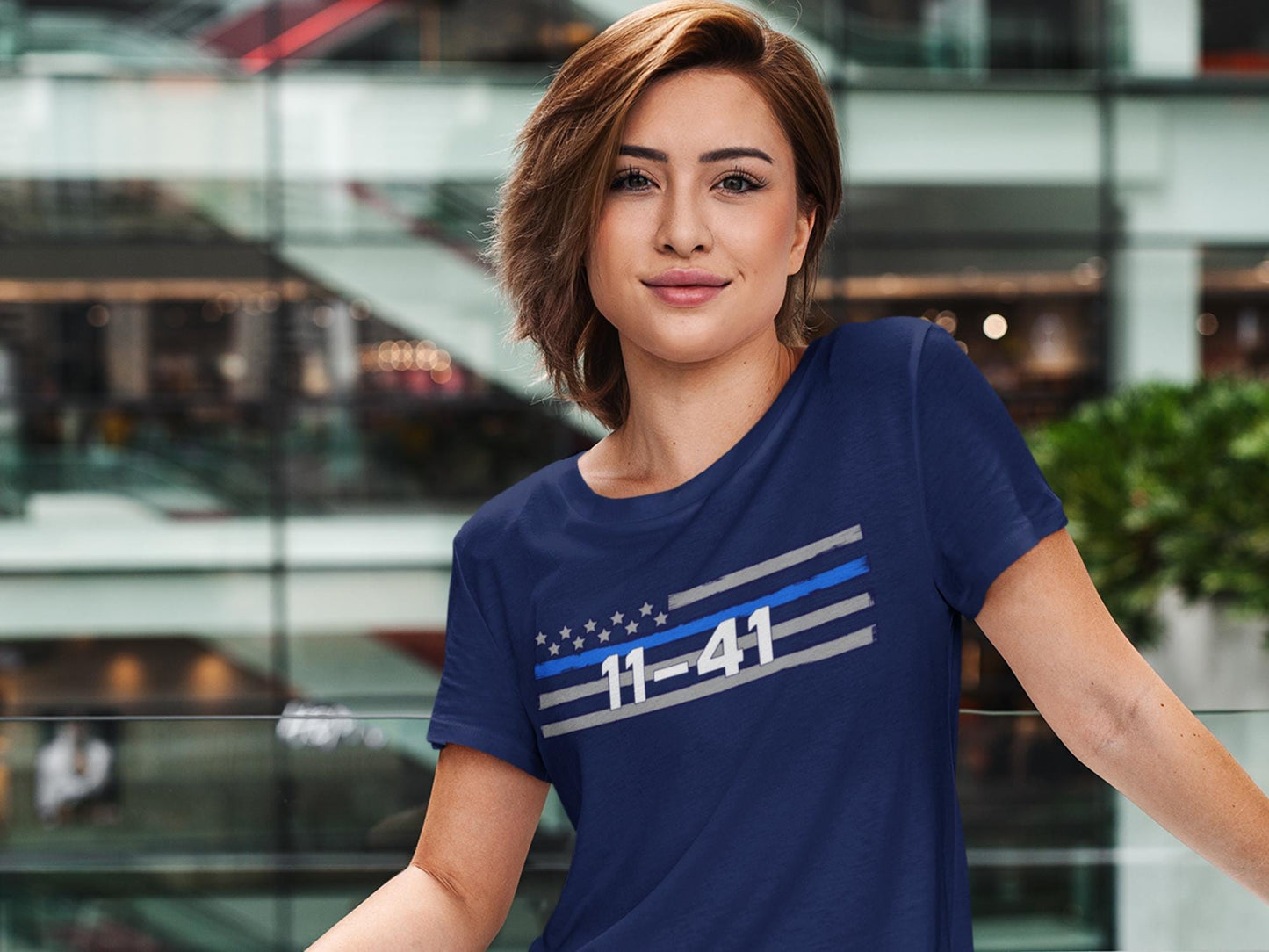 Police Custom 10-Code T-Shirt - Thin Blue Line - Optional Custom Text on Back - Adult Unisex