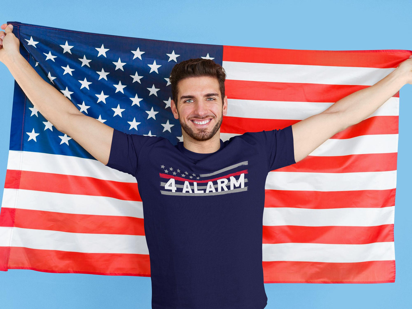 Personalized Firefighter Radio Code T-Shirt – Thin Red Line - Optional Custom Text on Back – Adult Unisex