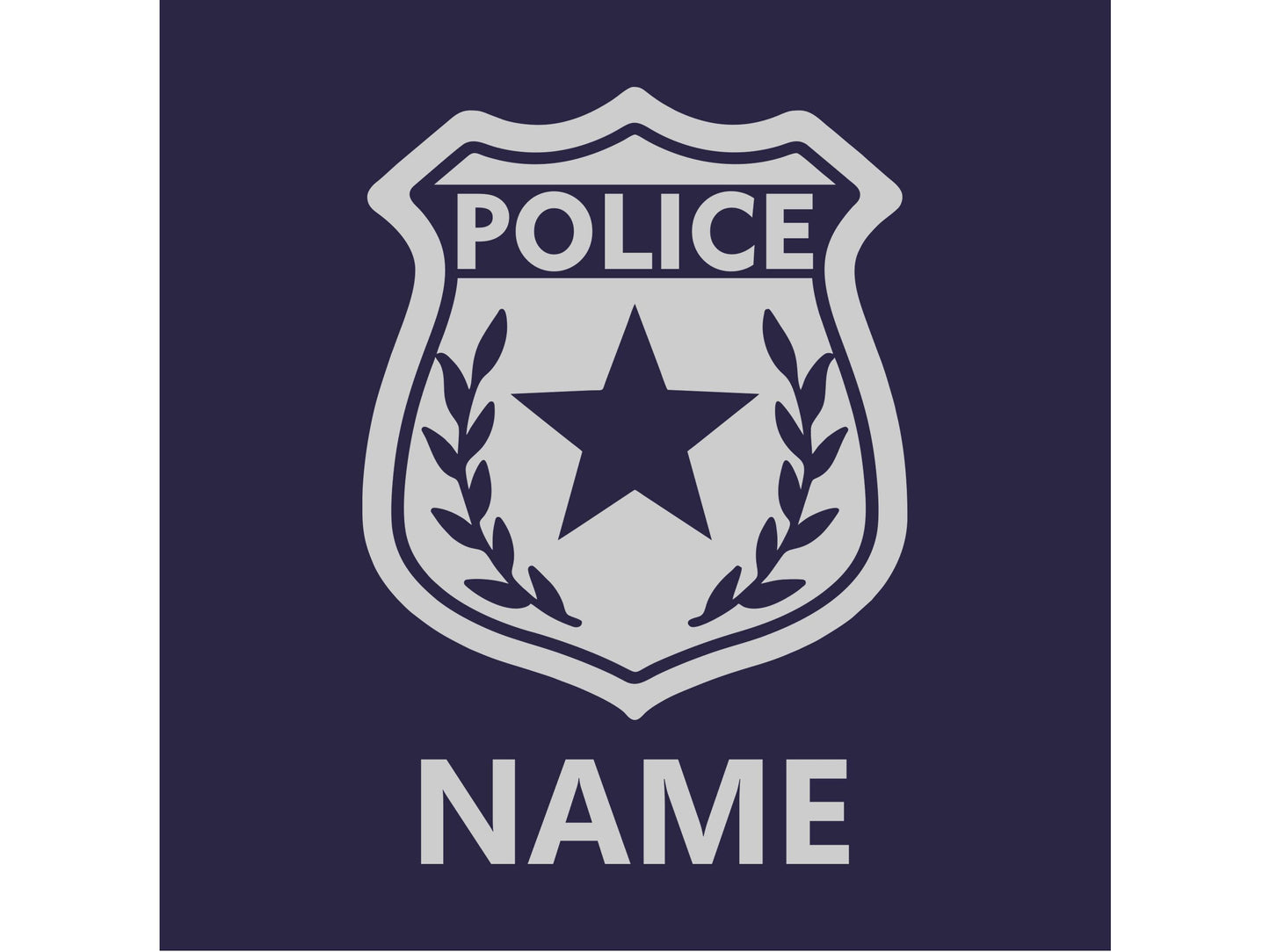 Police Youth Sized Hoodie in Navy with Badge and Name - Optional Police Department on Back