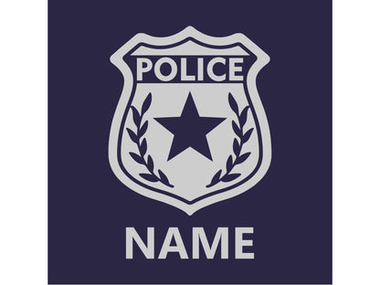 Police Youth Sized Hoodie in Navy with Badge and Name - Optional Police Department on Back