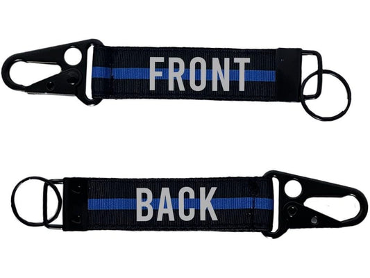 Police Thin Blue Line Keychain with Snap Hook - Personalized with Your Name or Other Text