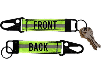 Firefighter Reflective Keychain with Snap Hook - Personalized on Front and Back with Your Name or Text